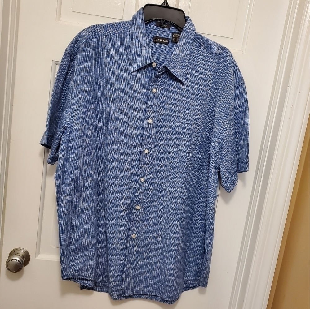 St. JOHN'S BAY BLUE Button Front S/S shirt size xlarge